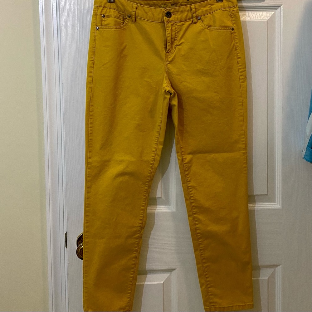 Apt. 9 Mustard Yellow Skinny Modern Fit Pants 6R